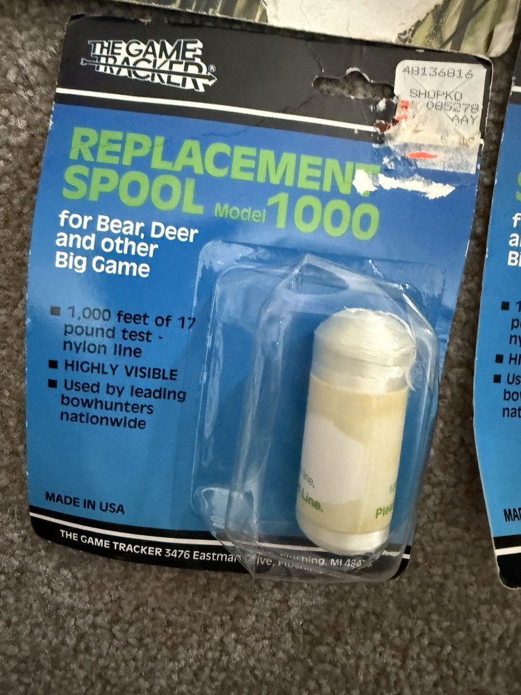 Game Tracker 1000 Unit Spooled Up Plus 2 Additional Spools- New Old Stock