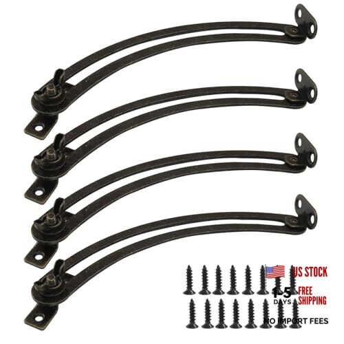 Piutouyar Pack 7 Inch Lid Support Hinge, Black Left and Right Hand Adjustable 4