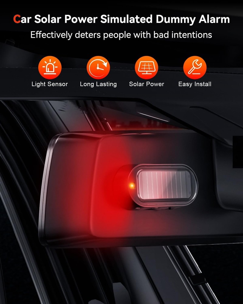 Car Alarm Warning Solar Flash LED Light Fake Security System Anti-theft Signa