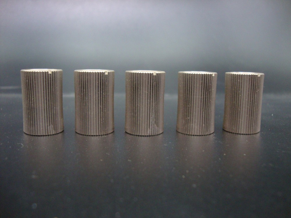 VINTAGE ALUMINUM STEREO CONTROL KNOBS (Qty 5)