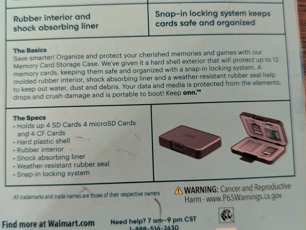 Onn Memory Card Storage Case