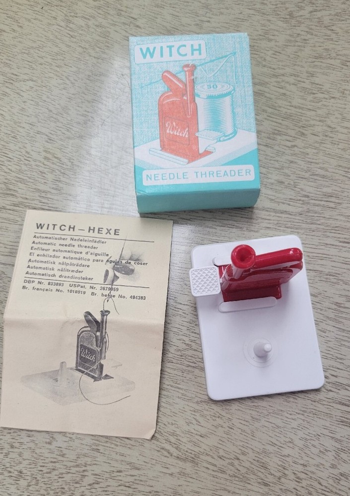 Witch Automatic Needle Threader Instructions Stand  West Germany  Box VTG
