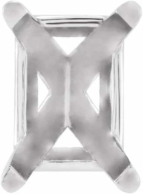 Sterling Silver Unset Emerald 4-Prong Peg Setting