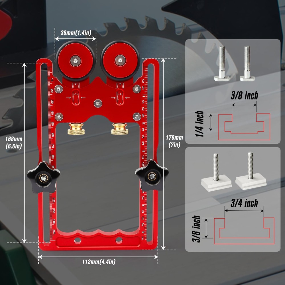 Featherboard for Table Saws, 2 in 1 Thin Rip Jig Guide Feather Boards for Tab...