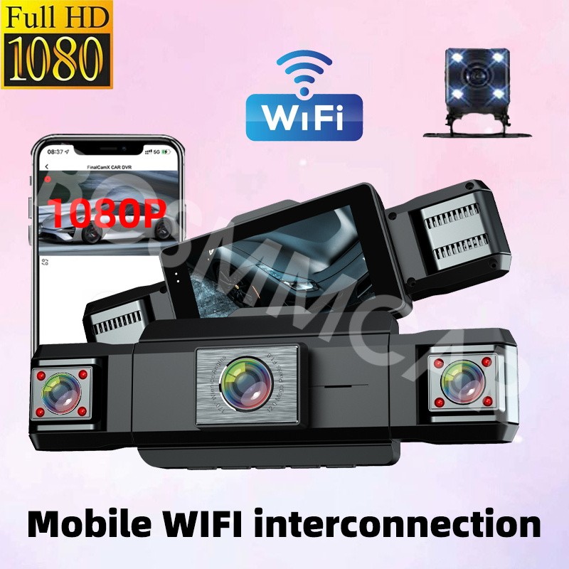 FHD Dash Cam WiFi Recorder DVR Mobile Detection Car Dash Camera APP 4 Channel