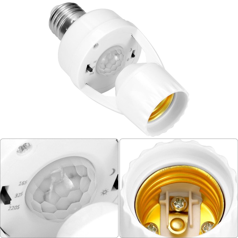 Motion Sensor Light Socket Adapter E26/E27 Basements, Garages（8Pack）
