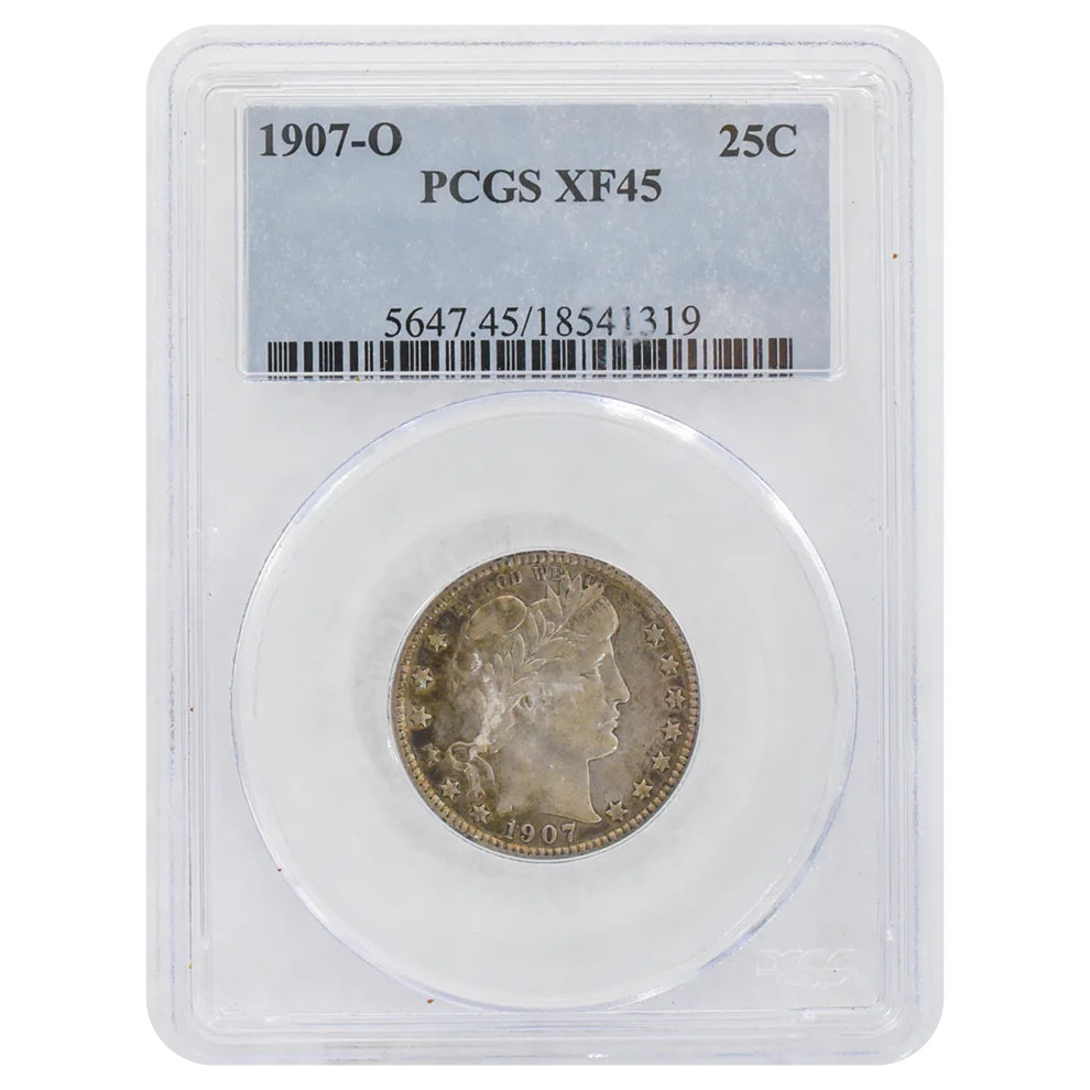 1907-O Barber Quarter XF45 PCGS