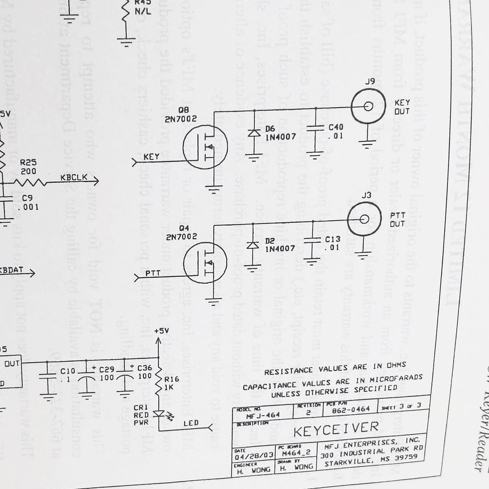 MFJ-464 CW Keyer/Reader Original MFJ Manual