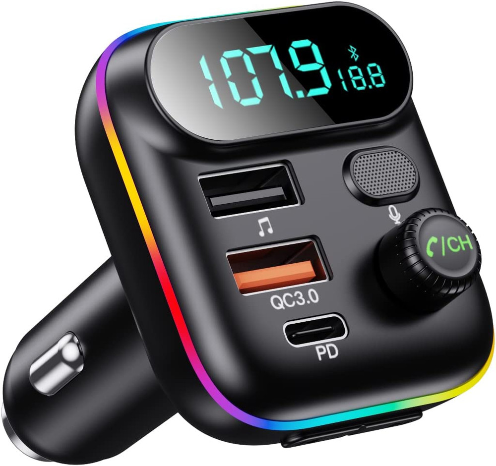 Bluetooth Adapter for Car, Wireless FM Radio Transmitter, Wireless Bluetooth 5.0