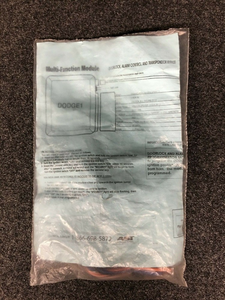 AST DODGE1 MULTI FUNCTION MODULE DOORLOCK, ALARM CONTROL AND TRANSPONDER BYPASS