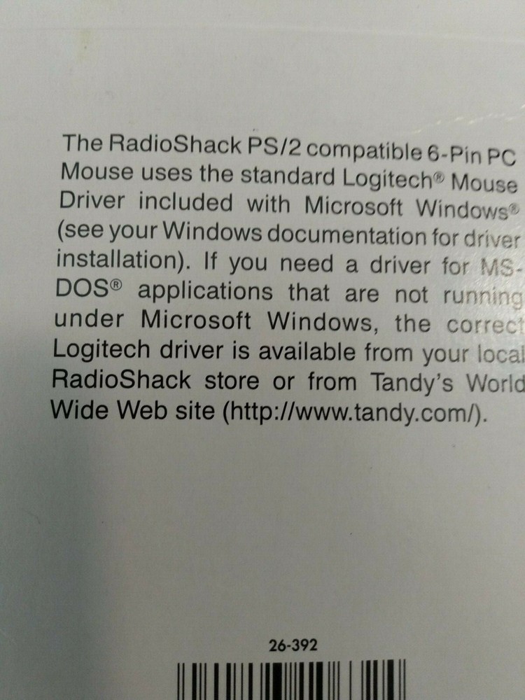 RadioShack PC Mouse MS-Windows Ready PS/2 compatible