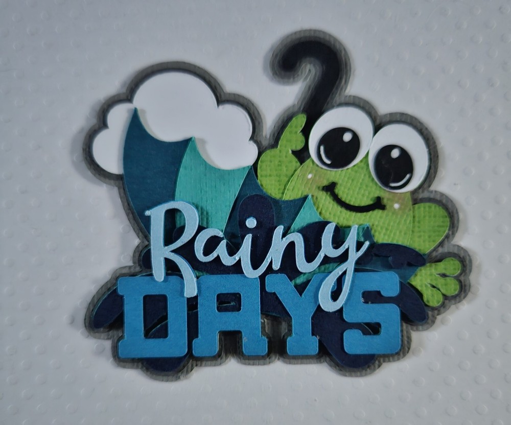 Rainy Day Title. Scrapbook, Card Making Paper Piecing