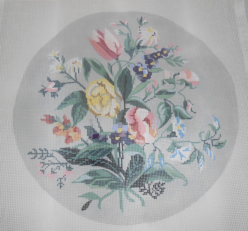 Needlepoint, Inc San Francisco - Needlepoint Round Floral Design