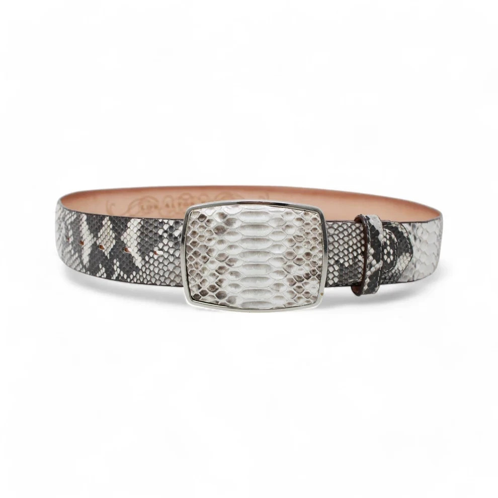HANDMADE LOS ALTOS GENUINE NATURAL PYTHON WESTERN COWBOY BELT