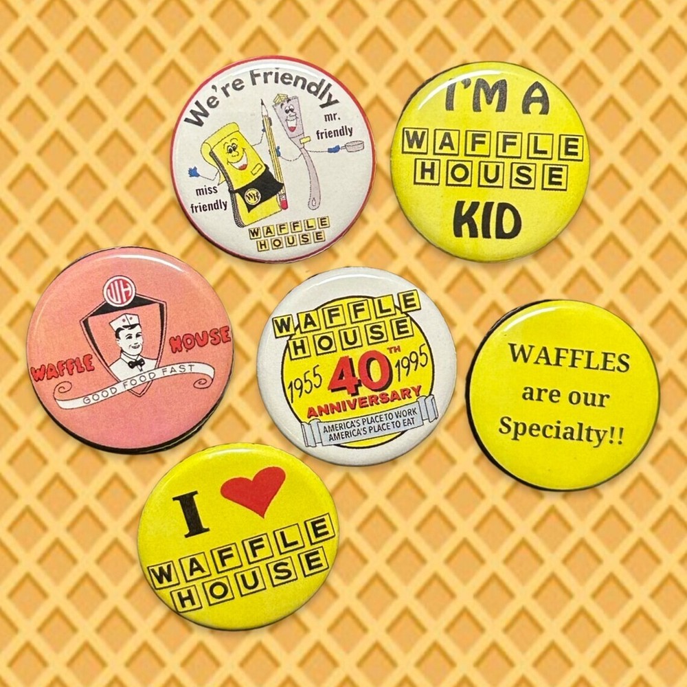 Waffle House Replica Button 6-Pack Set #1