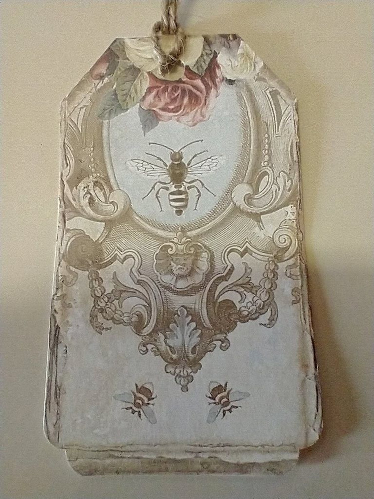 Handcrafted Gift Tags - Vintage Bees 6/set