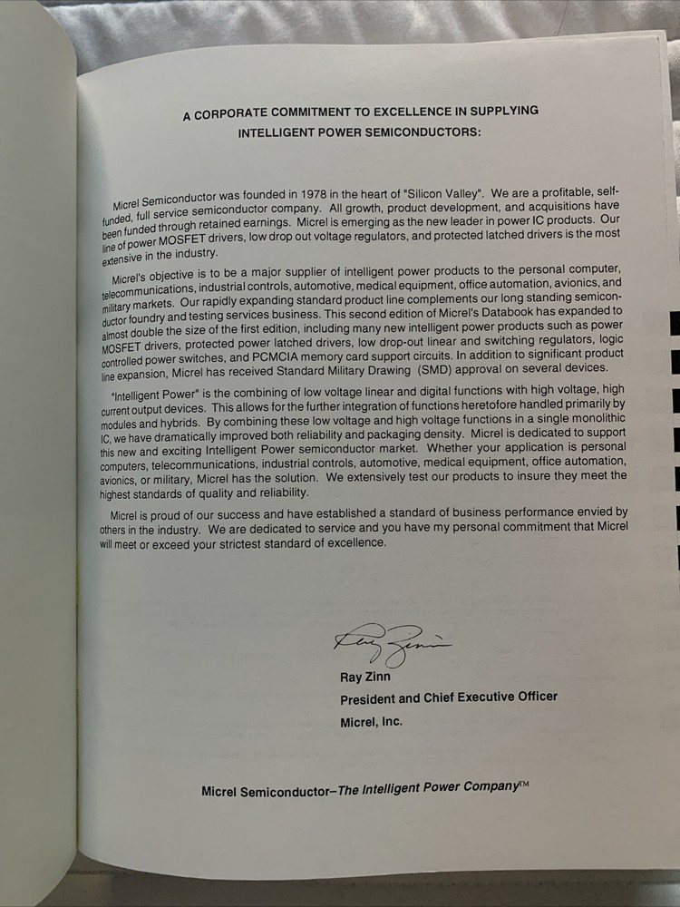 Vintage 1993 MICREL SEMICONDUCTOR Databook
