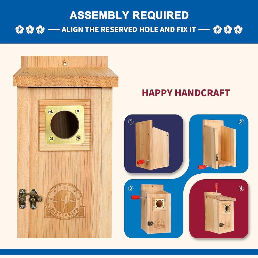 2 Pack Bird Houses Assembly Required