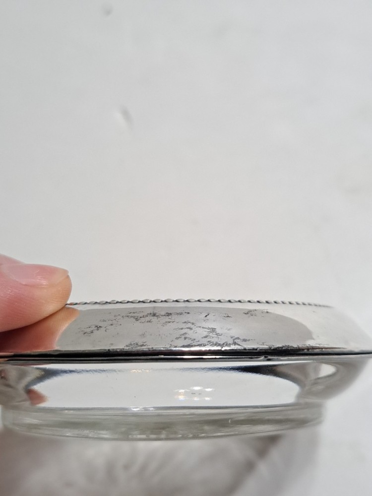 Frank M Whitington & Co Sterling 04 Silver & Glass Coaster
