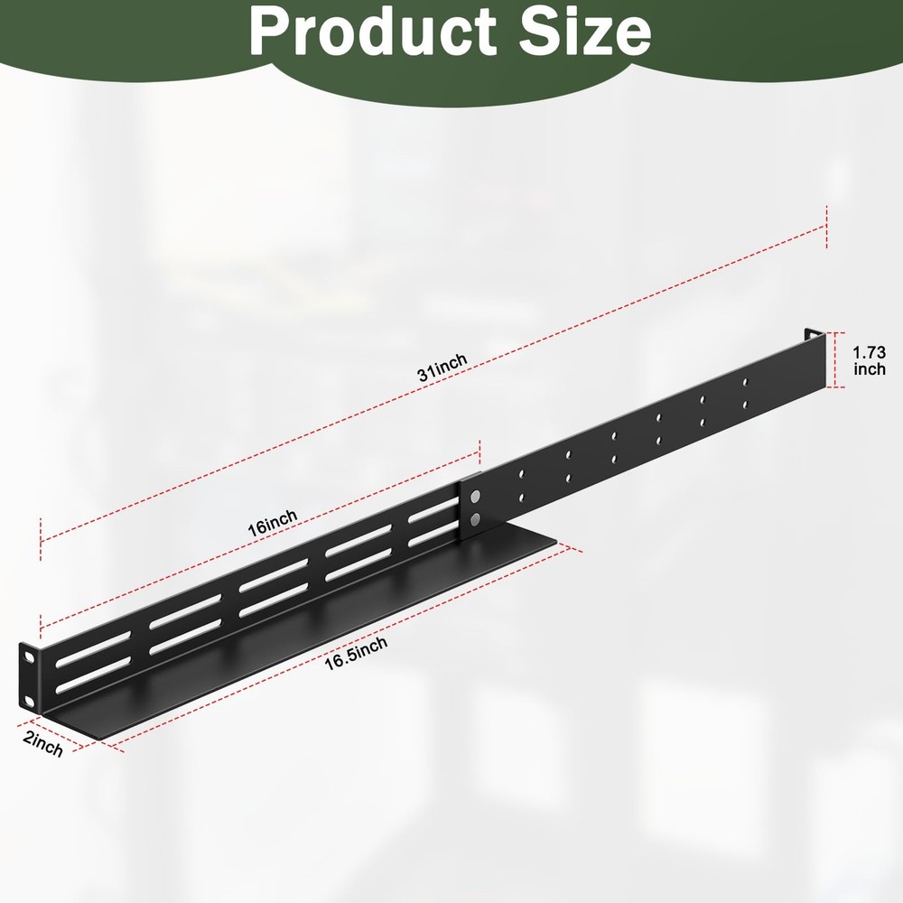 1U Universal Rack Mount Rails 4-Post Server Rack Shelf Rail 16"-30" Adjustabl...