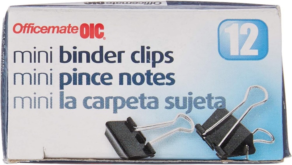 OIC Binder Clips, Mini, 1/. acity, Box Of