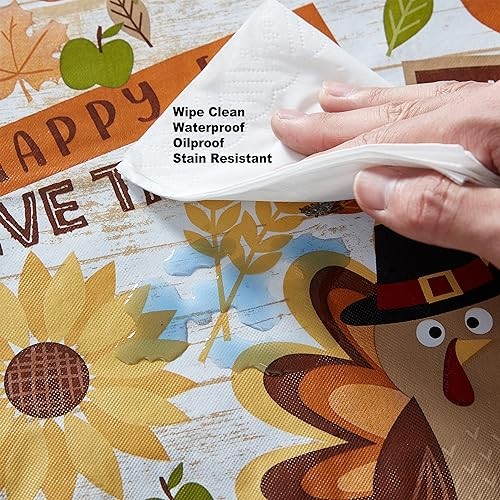 Happy Thanksgiving Turkey Vinyl 120" x 60" (Rectangular) Happy Turkey