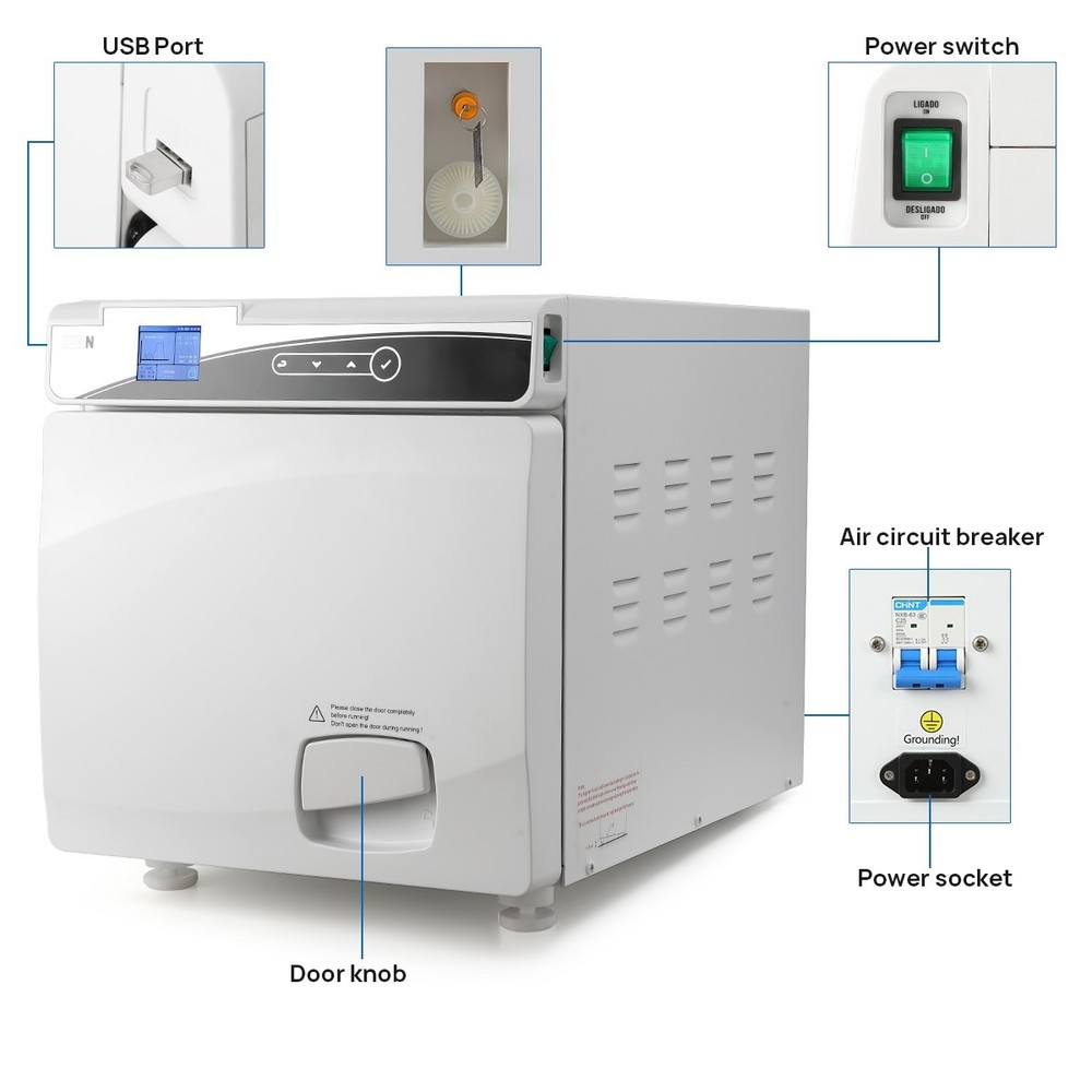 22L Dental Class N Autoclave Vacuum Steam Sterilizer With Drying Function