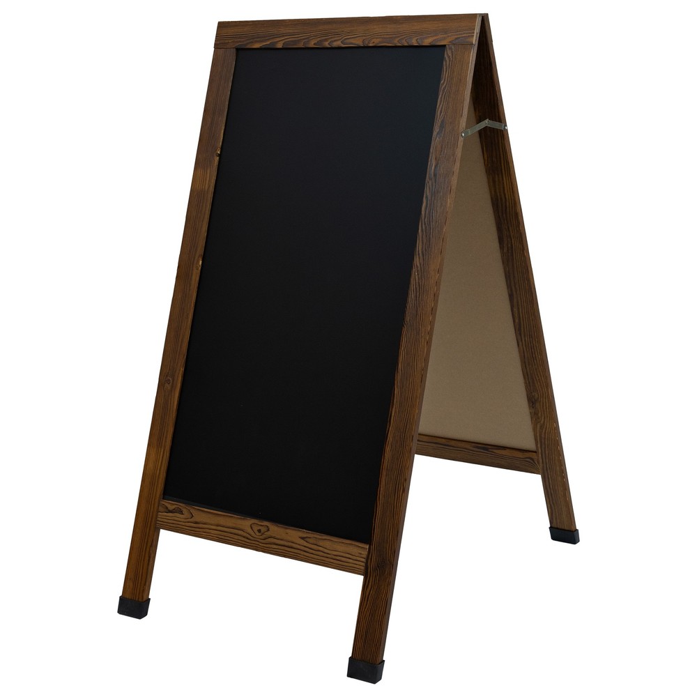 A-Frame Double Magnetic Chalkboard - Rustic Brown by Sunnydaze