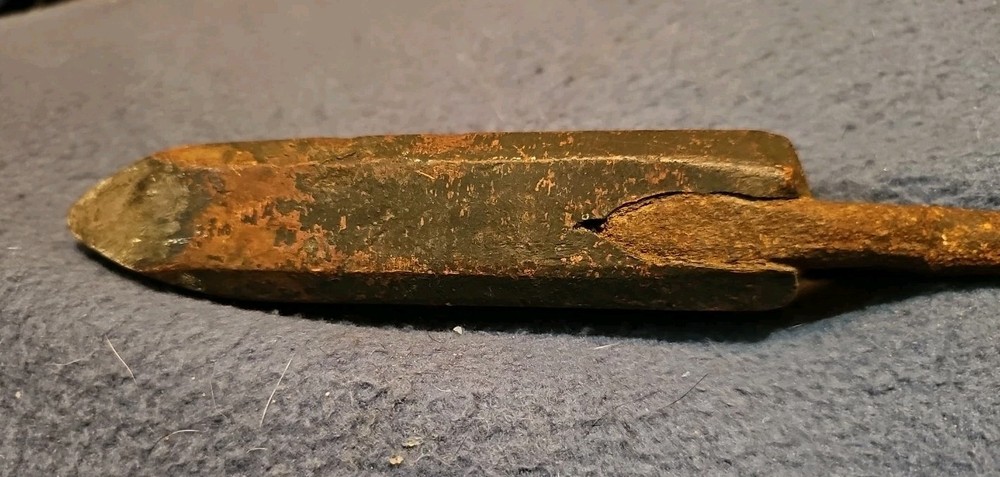 Antique Copper Head Welding/Soldering Iron Tool Wood Handle Primitive