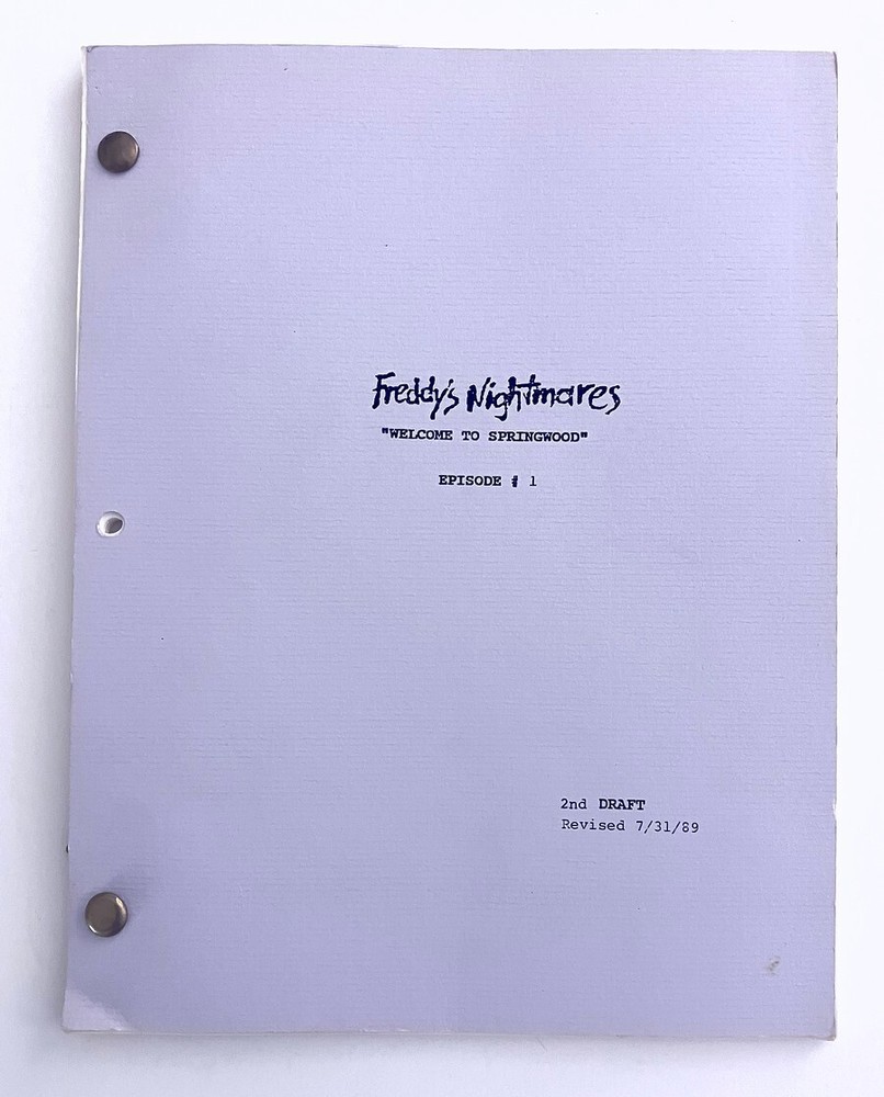 Freddy's Nightmares Orig TV Script "Welcome to Springwood" 1989 Robert Englund