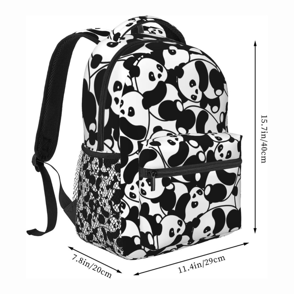 Cute Panda Print Backpack – Lightweight School Travel Daypack