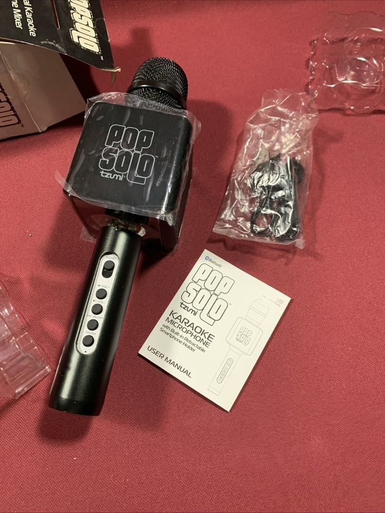Pop Solo Bluetooth Karaoke Microphone - Black