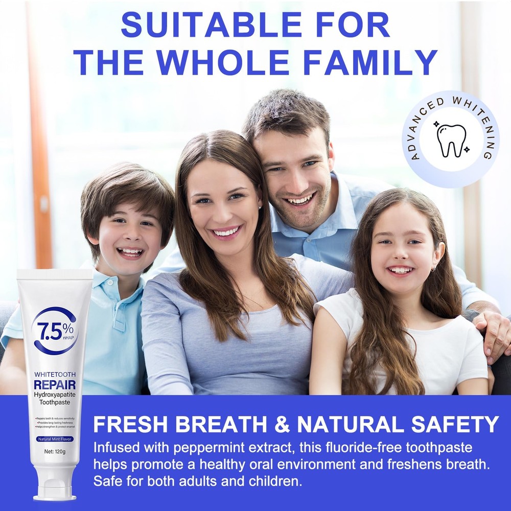 Hydroxyapatite Toothpaste, 7.5% 4.23 Fl Oz (Pack of 1)