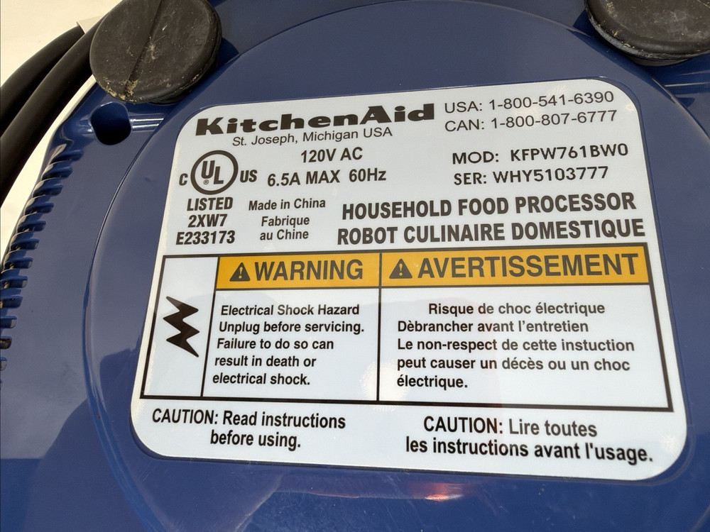Kitchenaid Food Processor KFPW761BW0 + XTRA Attachments + Juicer Excellent