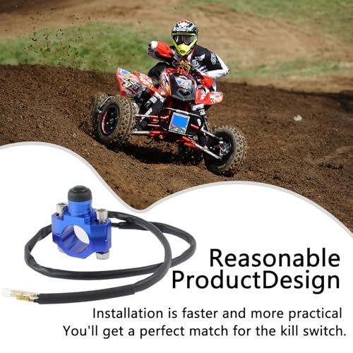 Universal Motorcycle Engine Stop Start Kill Switch Button Blue(Black Button)