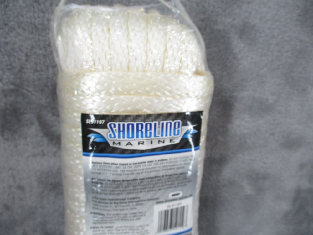 Shoreline Marine Rope Multi Purpose Line 50FT Solid Braid Nylon 3/8 9.5MM NEW