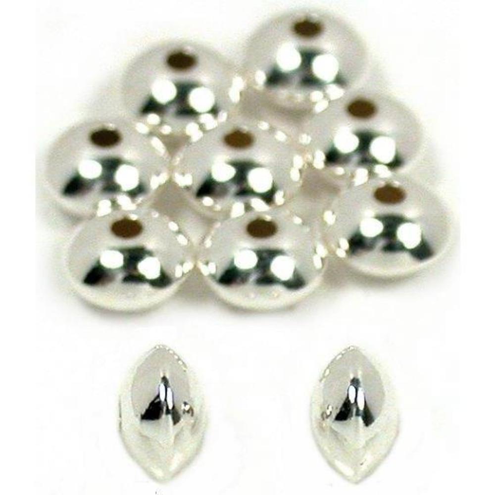10 Sterling Silver Saucer Beads 4.5 x 3mm