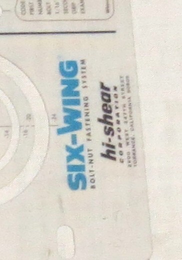 hi-shear Six-Wing Bolt-Nut Fastening System Template