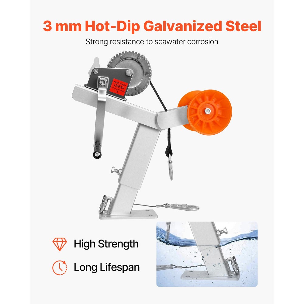 Boat Trailer Winch Stand with Roller 1200 lbs Winch Boat Winch Mount