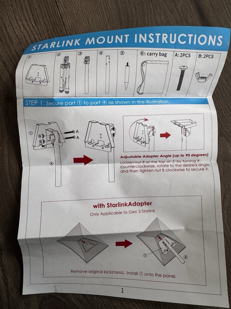 Opting Starlink Mount Gen Three With Mount Adapter