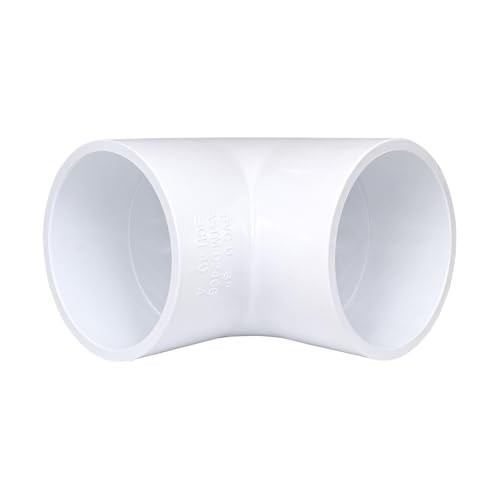 2 Pack 3" PVC 90 Degree Elbow Pipe Fittings (Socket x Socket), 2 Way Right