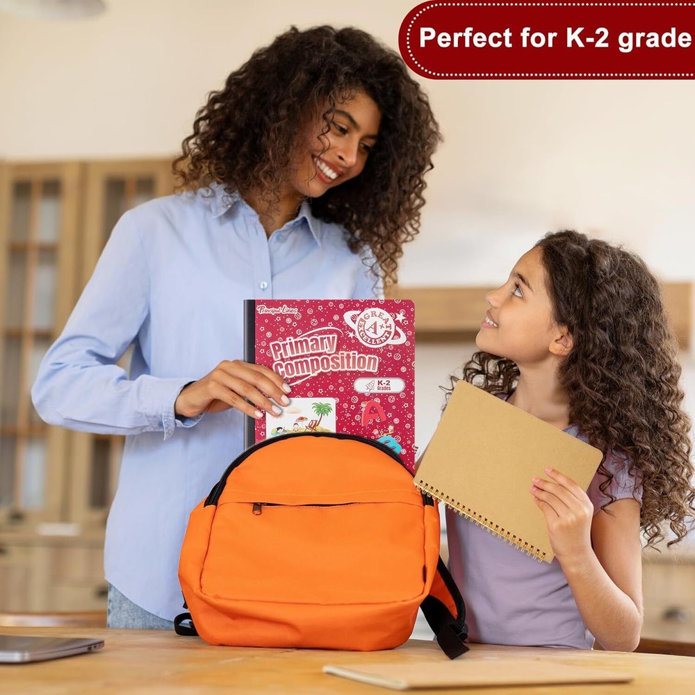 48PCS Primary Composition Notebook K-2 Grades Writing Workbook Spiral Paper Book