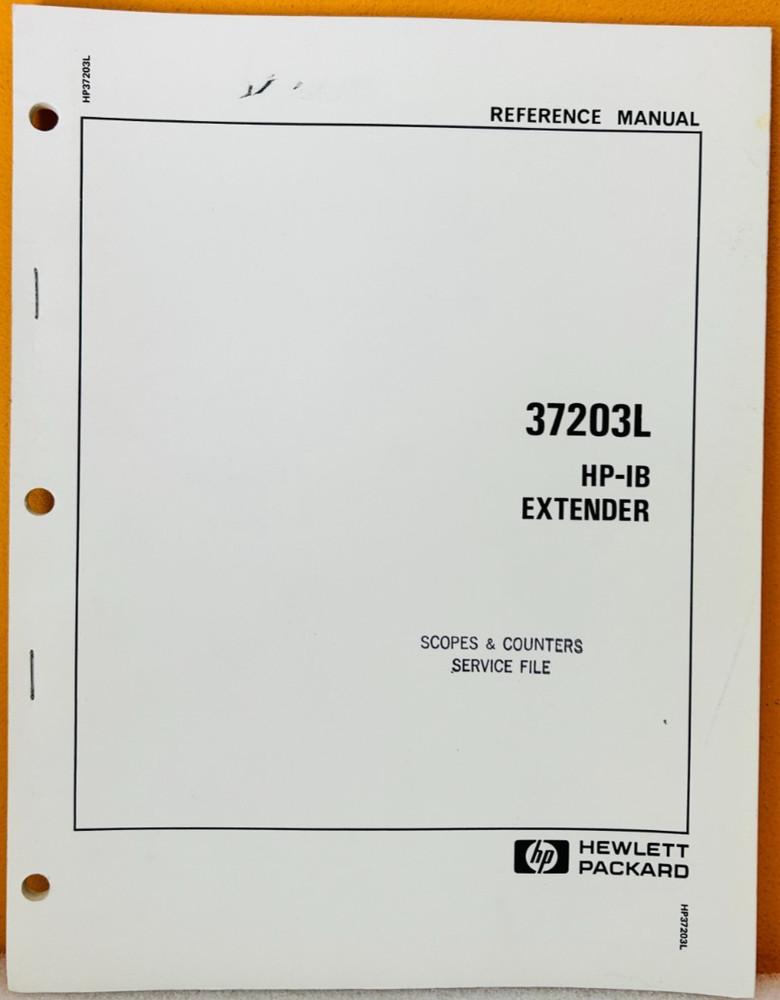 HP 37203-90001 1981 37203L HP-IB Extender Reference Manual.