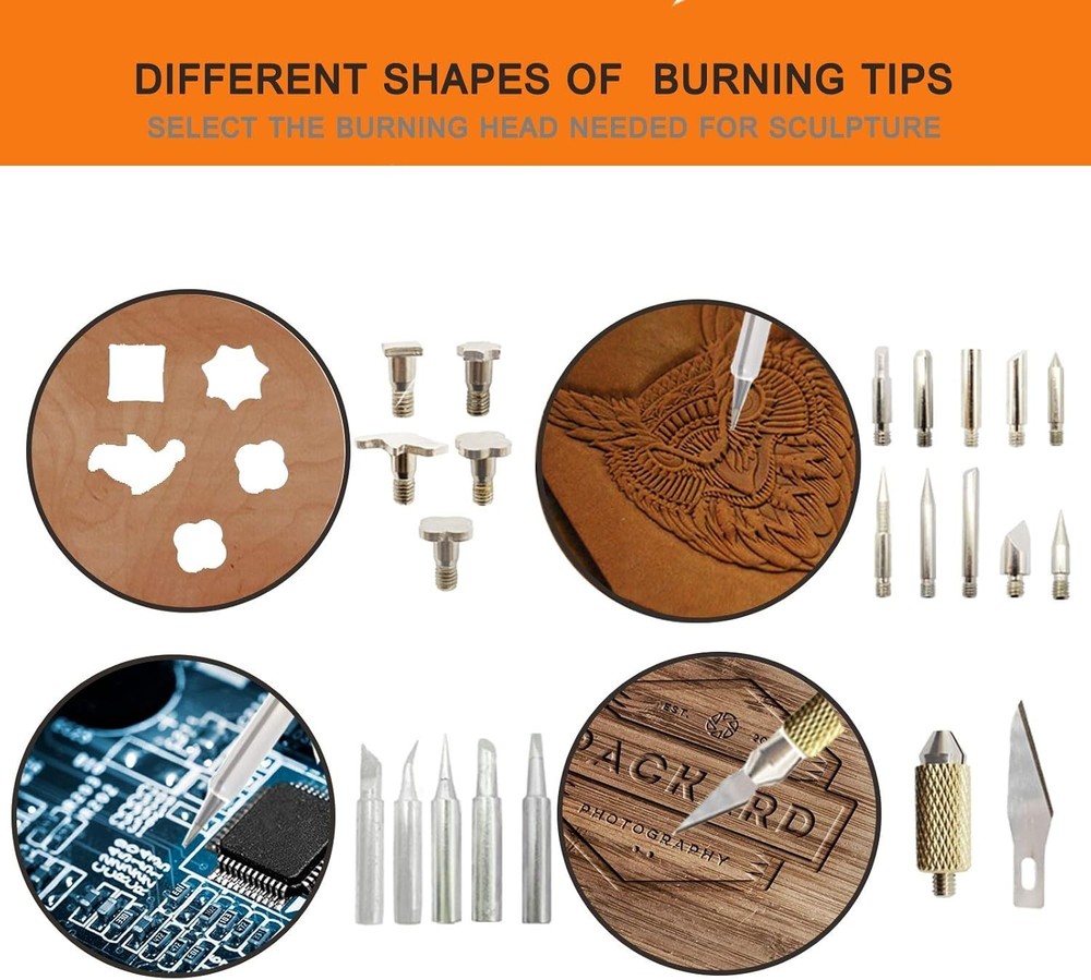 Adjustable Wood Burning Pen Kit - 110 Pieces for Creative Projects
