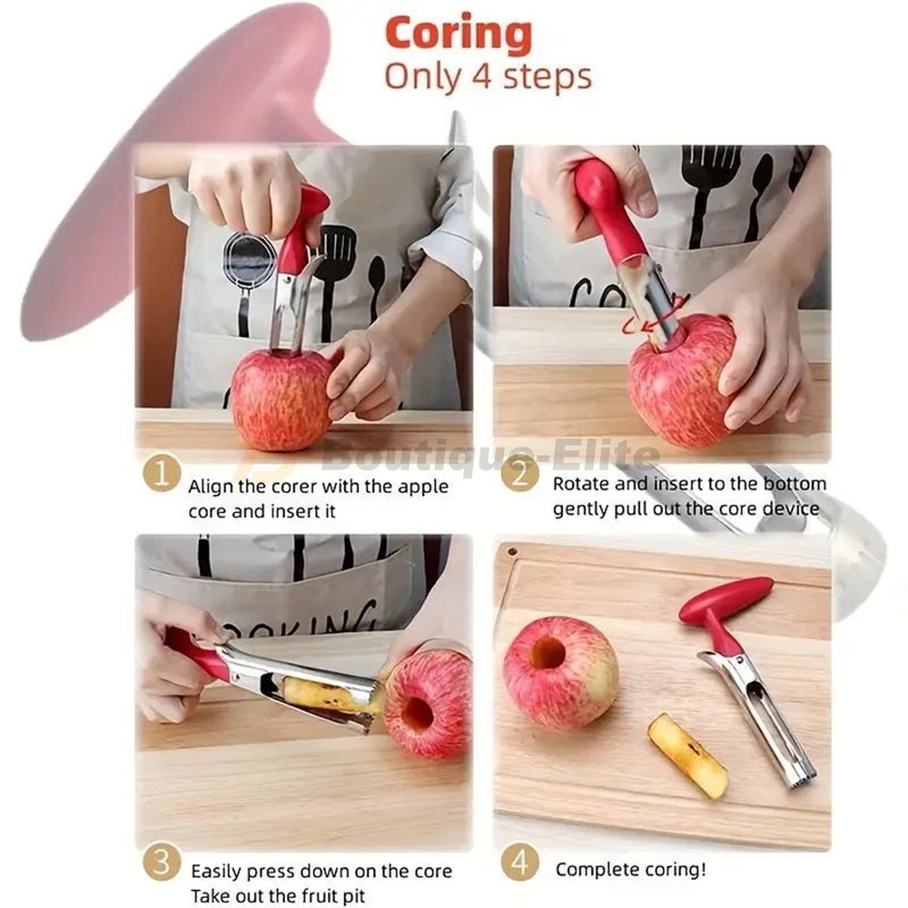 Fruit Apple Corer Pear Tools Stainless Steel Twist Easy Core Remover