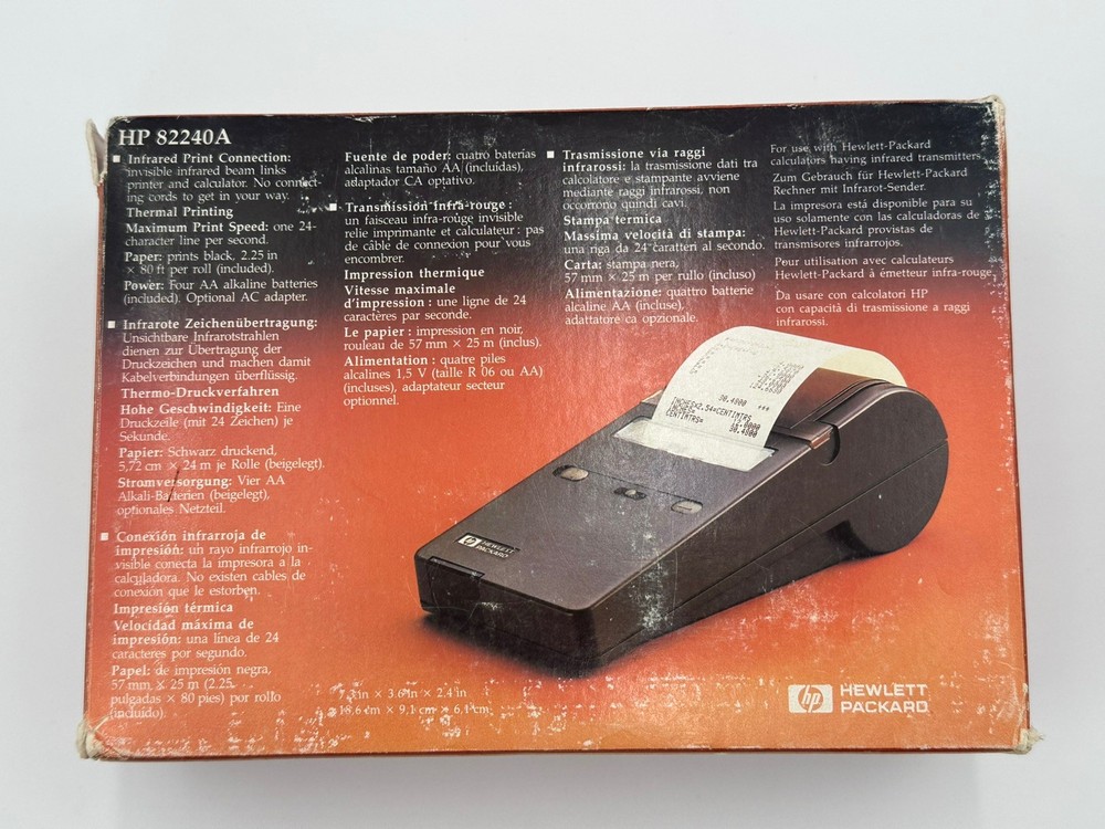 HP 82240A Infrared Printer Vintage Calculator Printer Boxed. Tested.