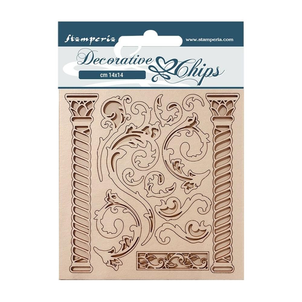 Stamperia DECORATIVE CHIPS - ACCENTS 5.5"x5.5" MAGIC FOREST - COLUMNS