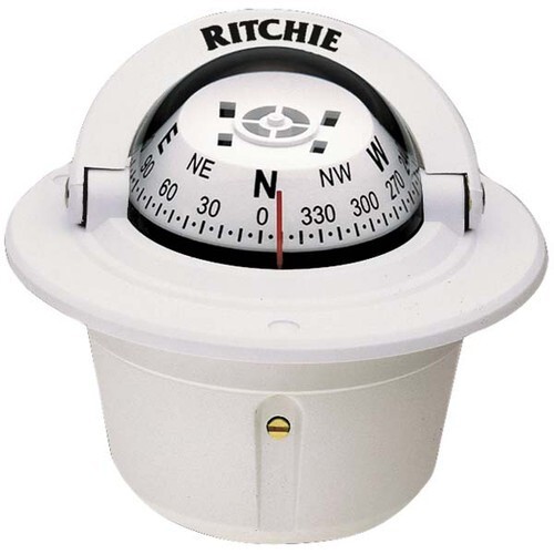 Ritchie F-50W Explorer Compass, Flush Mount | White