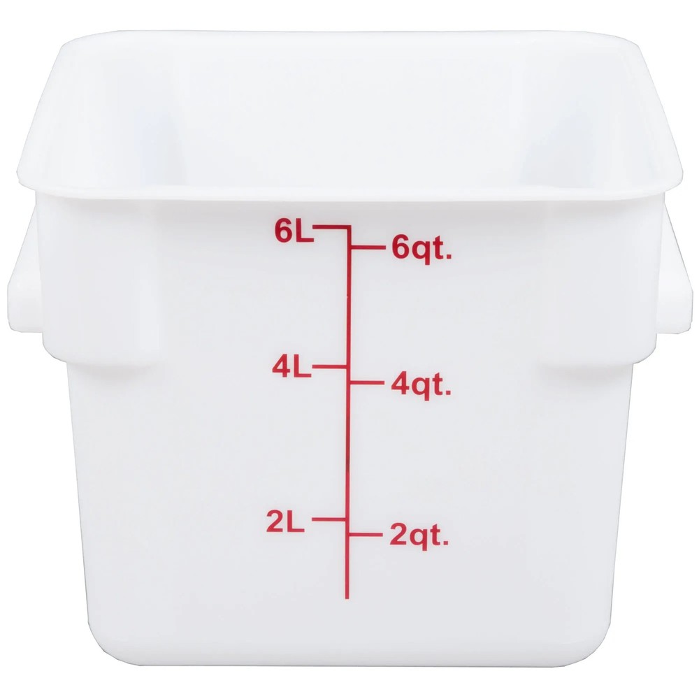 Thunder Group PLSFT006PP 6 Qt White Polyethylene Square Food Storage Container