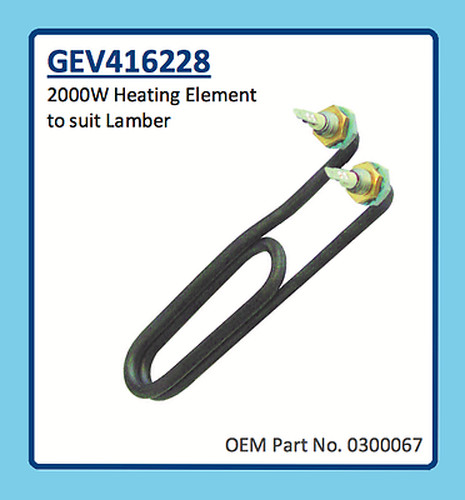 LAMBER DISHWASHER  HEATING ELEMENT 2000W GEV416228 0300067